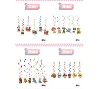 6 pièces/set Décorations d'anniversaire/Nouvel An Pat'Patrouille, décorations suspendues en spirale rotatives pour le salon, décorations d'anniversaire, fournitures de fête à thème super-héros, banniè