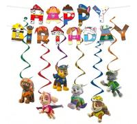 6 pièces/set Décorations suspendues et rotatives sur le thème de La Pat' Patrouille, convient pour le salon, la décoration d'anniversaire, les fournitures de fête de super-héros, set de bannières pour