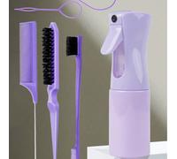 6 pièces/set Ensemble de brosses à cheveux pour enfants, Flacon de spray pour cheveux, Anneau de tresse, Peigne à queue de rat, Brosse à cheveux pour défrisage, Brosse à cheveux pour le contrôle des b
