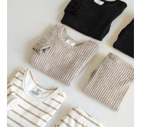 6 pièces/set Ensemble de pyjamas doux et confortables pour bébé garçon, avec Top à manches longues col ras du cou côtelé et pantalon long. Ensemble de pyjamas en molleton douillet comme un nuage 2Y,3Y