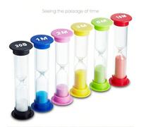 6 pièces/set Sablier de couleur, mini horloge à sable, décoration pour fête, vacances, maison, remplissage de bas de Noël pour enfants, jouets, jouets pour enfants, remplissage de bas de Noël pour enf