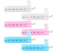 6 Pieces Sorted Pill Box Weekly 7 Days Transparent Weekly Travel Pill Box,3 Colours Pill Organizer With Cabin,Medicine Box For Vitamins And Fish Oils