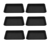 6 Pièces Soucoupe Rectangulaire pour Plantes en Plastique Noir, Plateau | Surface Texturée Lisse, Protège les Fuites Terre Renversée, Rangement Empilable pour Jardinières et Pots en Céramique