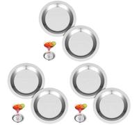 6 Pièces Sous-verres en Acier Inoxydable pour Vin Tapis de Vin Réutilisables, Dessous de Verre pour Boissons Froides, Soucoupes de Bouteille et Disque Stop Bouteille