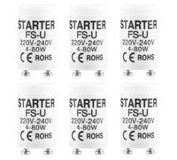 6 Pièces Starter Neon 4-80W, Starter Tubes Fluorescents 220-240V, Démarreurs de Tube Fluorescent Démarrage Rapide et Efficace Universel pour Lampes UVC D'aquarium Lampe au Néon