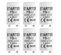 6 Pièces Starters Néon Universels 4-80W 220-240V Starter Tubes Fluorescents | Démarreurs de Tube Fluorescent, Installation Facile Sans Outil, pour Lampes UVC, Pour Eclairage Domestique et Professionnel