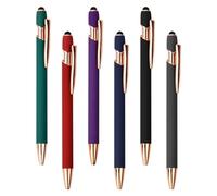 6 Pièces Stylo Bille, Stylus Pen Stylet, 2 en 1 Stylos à Bille Rechargeables, Stylet Tactile Universel en Caoutchouc pour Maison, École, Bureau, Voyages