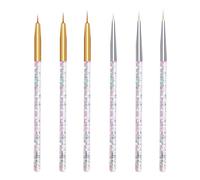 6 Pièces Stylo pour Nail Art, Acrylique, Argenté et Or | Dotting et Tracé Fin, pour Travail Précis en Manucure Diy, Outils de Décoration Ongles