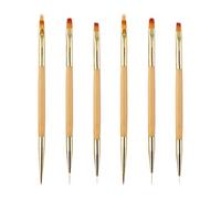 6 Pièces Stylos De Nail Art Double Face, Pinceaux De Nail Art Peints, Outils De Nail Art, Pinceaux De Vernis À Ongles, Pinceaux De Nail Art Durables, Accessoires De Nail Art Diy
