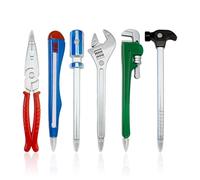 6 Pièces Stylos De Style D'Outils Matériels, Stylos À Bille Créatifs, Stylos À Outils Nouveaux, Stylos À Bille En Plastique, Papeterie Intéressante Pour Les Étudiants