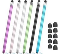 6 Pieces Stylus Tablet, 2 in 1 Touch Tablet Pen, High Sensitivity Tablet Stylus Touch Pen with 10 Replacement Tips Suitable for Tablets, Smartphones