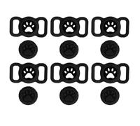 6 pièces Support de Collier de Chien, Support de Collier de Chat, étui de Protection Anti-Perte en Silicone pour Colliers de Chat pour Collier d'animal de Compagnie de Chien de (Black)