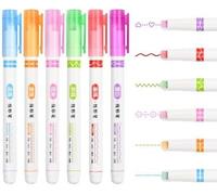 6 Pièces Surligneur De Courbe, Surligneurs Pointe Roller Tip, Stylo Marqueur Fluorescent, Surligneurs 6 Couleurs, Surligneur Pastel, Marqueurs À Séchage School Office Supplies Et Diy Marqueu[Z741]