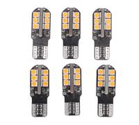 6 PièCes T10 24smd Ampoule Led Jaune 4.8w 12v Led TrèS Brillante Kit D'ampoule En Continu Pour Indicateur De Largeur De Voiture