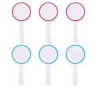 6 Pièces Tableau de Score Effaçable Rond Poignée, Mousse Blanche | Surface Lisse à Effacer Rapidement, Lecture Visuelle Nette, pour Jeux de Vote et Séances de Formation