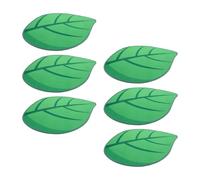6 Pièces Tapis de Sol Feuille Verte pour Salle de Classe, Velours Cristal | Surface Texturée Antidérapante, Motifs Feuillus Colorés, Portable, pour Coin Assis, Histoire et Maternelle