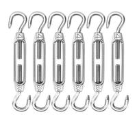 6 Pièces Tendeur de Câble, M4 Tendeur de Fil en Acier Inoxydable 304, Réglable Tendeur Crochet et Crochet, Ridoir Robuste pour Clôtures de Jardin, Suspendre, Cable de Garde Corps