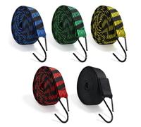 6 pièces Tendeur Elastique Réglables, 200cm Tendeurs Elastique avec Crochets, Plat Tendeur de Bagages, Sandow Elastique pour Bagages, Bache, Tente, Transport de Charges, Vélo,Moto, Voiture, Camping