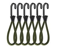 6 Pièces Tendeurs Caoutchouc avec Crochet, Crochet pour Tendeur Ou Sandow, Tendeur Elastique Caoutchouc, pour Bannières, Tentes, Sacs de Couchage, Bâches