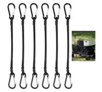 6 Pièces Tendeurs Élastiques avec Mousqueton, Tendeur Elastique, Tendeur Voile Ombrage, Sandow avec Crochet, Corde Élastique de 30 cm, pour Camping, Bagages et Accessoires de Fixation Polyvalents