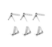 6 Pièces Thermomètre à Viande Porte-clip en Acier Inoxydable | Fixation de Sonde, Maintien Horizontal et Stable, Portable et Lavable, Finition Argenté, Usage Grill