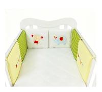 6 Pièces Tour de Lit Ensemble Pare-choc Literie Enfant Lit Bébé 30*30cm-(Motif de broderie dessin animé)