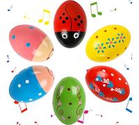6 Pièces Œufs Maracas, Œufs Sonores, Egg Shaker, Instrument de Musique Percussion, Maracas en Forme D'Œuf, Oeufs Percussion pour Cadeaux de Fête, Prix de Classe, Chasse de Pâques