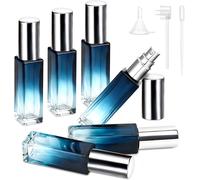 6 Pièces Vaporisateur De Parfum De Voyage, 10ml Flacon Spray Vide, Porta Profumo Da Viaggio 3 Petits Entonnoirs, Boccetta Profumo Ricaricabile, Pour Cosmétiques, Lotion, Shampoing (Bleu)