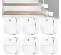 6 Pièces Veilleuse Led, Lampe Detecteur De Mouvement Interieur, Veilleuse Detecteur De Mouvement, Lumiere Détecteur De Mouvement Interieur, 6000k, Pour Couloir, Chambre, Lumière D'orientation