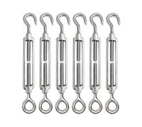 6 Pieces Wire Tenser Turnle Hook Eye Tens Screw Wire Tenser Less Steel Tenser Set for Duty Adjable (m4)