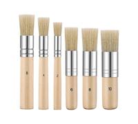 6 Pieces Wooden Stencil Brushes Pure Natural Bristle Template Paint Brushes Painting Bristle Brushes for Acrylic Oil Watercolor Art Painting Stencil P
