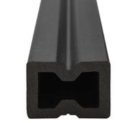 6 Pieces WPC Terrasse Board Anthracite, Decking Planks with Clips | Teak WPC, anthracite tone, rectangular profile, temporary terrace use, easy wipe-clean care, complete kit with hardware
