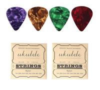 6 PiècesContient 2 jeux de cordes et 4 celluloïd Concert/Soprano Cordes en nylon à extrémité à boule pour ukulélé