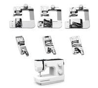 6 Pieds Presseurs pour Machine à Coudre, Pied Alliage de Zinc Presseur Ourlet Compatible, Argenté Presseurs à Ourlet Roulé, Pied de Biche Ourlet Roulé Compatible avec Brother Singer, Elina, Janome