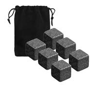 6 pierres à whisky en marbre, Kit whisky pierres a whisky avec sac de rangement spécial, Glaçons naturels réutilisables