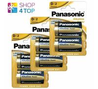 6 Piles Alcalines Panasonic D LR20 Blister 1.5V Mono R20 MN1300 AM1 E95