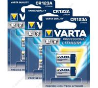 6 Piles CR123A Photo VARTA 3V Lithium