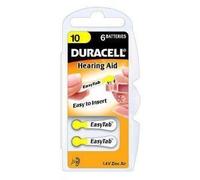 6 piles Duracell EasyTab 10 hearing aid batterie
