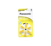 Panasonic Piles PR10 Zinc Air pour appareils auditifs, Type 10, 1,4 V, Piles pour appareils auditifs, Paquet de 10 (60 Piles) Jaune