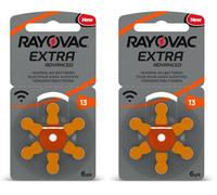 6 Piles RAYOVAC Extra Advanced avec Active Core Technology 13 - la dernière génération de Piles pour appareils auditifs (Lot de 2)