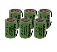 6 piles rechargeables NiMh 4/5 SC 1,2 V 2 000 mAh 22 x 33 mm subC à souder languettes pour colis batterie