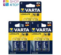 6 Piles Varta Longlife C LR14 Alcalines 1.5V Baby R14 MN1400 E93 Exp 2029 NEU