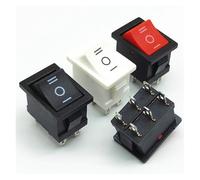 6-Pin Terminal 15.3 * 21.2 Rocker Toggle Switch ON-OFF/ON-OFF-ON 2/3 Position KCD1 Rocker Switch NWPNLXEA(ON-OFF-ON White)