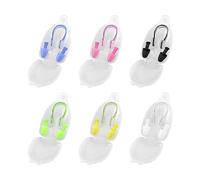 6 Pince-Nez en Silicone avec 6 Paires de Bouchons d'oreille, Pince-Nez de Natation étanche, protège-Nez d'entraînement de Natation, Ensemble de Bouchons d'oreille avec Pince-Nez avec boîte, Unisexe