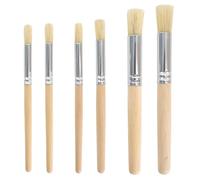 6 Pinceaux à Pochoir en Bois, Pinceau de Pochoir, Brosse à Poils Naturels, Pinceaux Peinture Manche en Bois pour Peinture Acrylique, Peinture à l'huile, Aquarelle, Projet De Bricolage Artisanat
