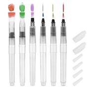 6 pinceaux aquarelle avec réservoir d’eau - Pinceaux professionnels en nylon pour artistes, tailles compactes 15,5 cm, légers et portables, voyages et techniques de peinture précises,pinceau aquarelle