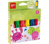 6 Pinceaux Avec Peinture - Gouache - Pour Enfant - Couleurs Fluo - Apli Kids
