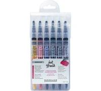 6 pinceaux encre aquarellable - Couleurs irisées - Ink brush Multicolore G