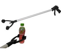 6 pinces de préhension | pince à déchets | rallonge de bras | aide à la préhension pour les personnes âgées | aluminium | plastique | 88cm | noir/argent