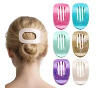 6 pinces plates dégradées style marbre avec, pinces à cheveux en bec de canard antiglisse, fermoir solide, pour femmes et adolescentes chevrons para el pelo con pico de pato